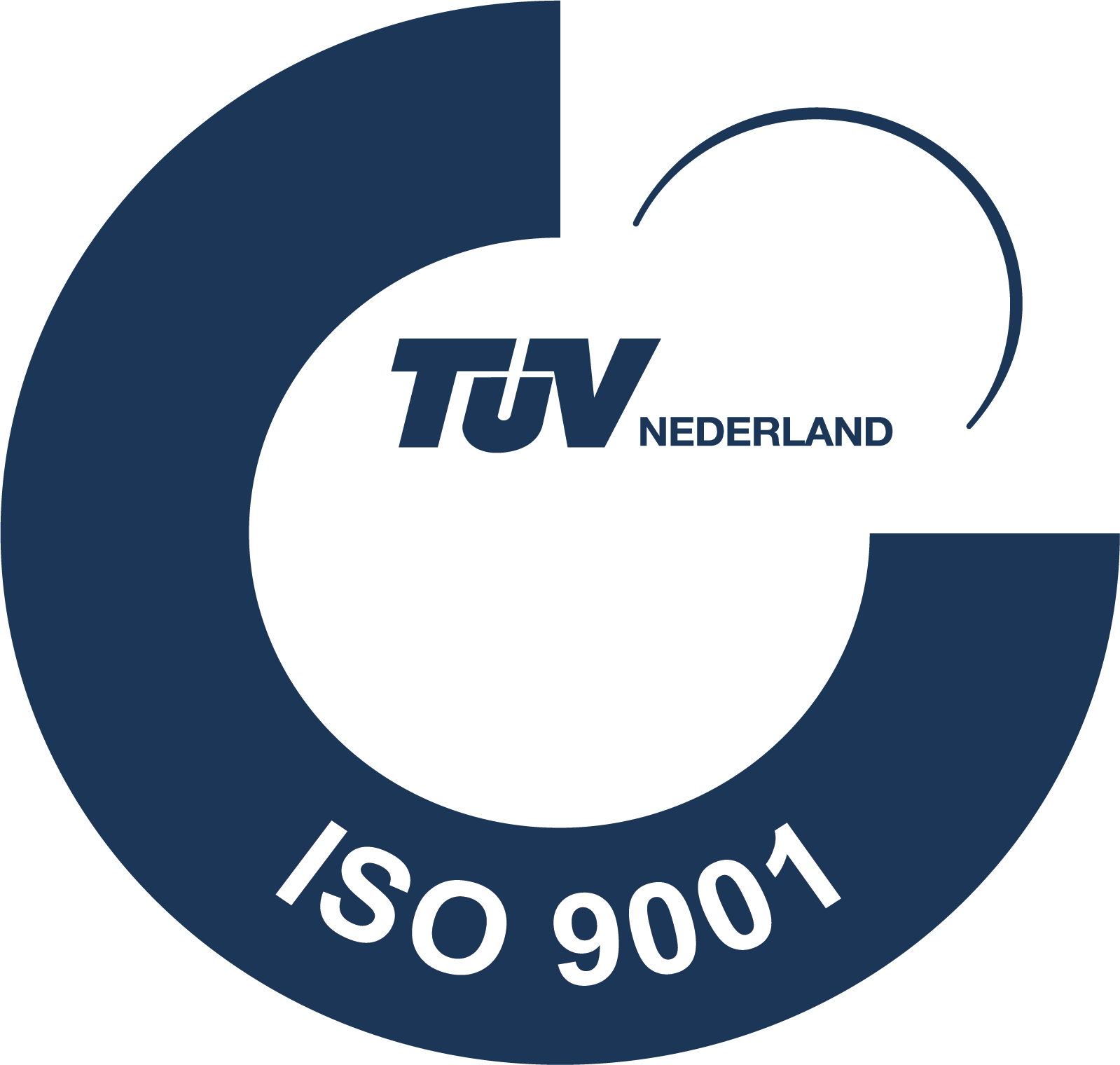 ISO 9001 certificering donkerblauw