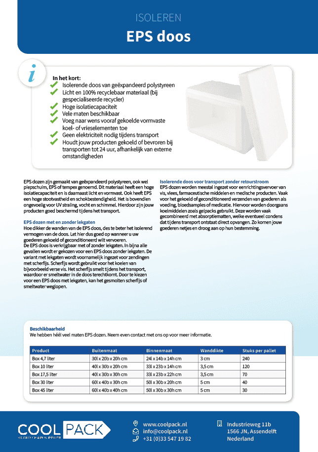 Productsheet EPS koeldoos